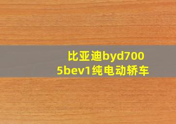 比亚迪byd7005bev1纯电动轿车