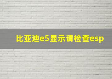 比亚迪e5显示请检查esp