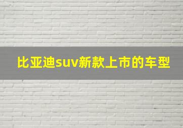 比亚迪suv新款上市的车型