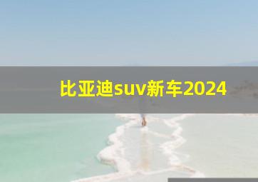 比亚迪suv新车2024