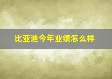 比亚迪今年业绩怎么样