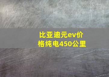 比亚迪元ev价格纯电450公里