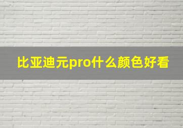 比亚迪元pro什么颜色好看