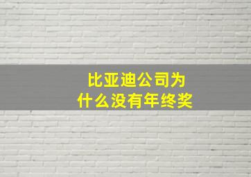 比亚迪公司为什么没有年终奖