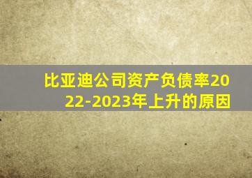 比亚迪公司资产负债率2022-2023年上升的原因