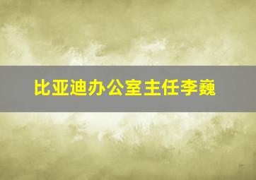 比亚迪办公室主任李巍