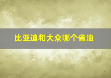 比亚迪和大众哪个省油