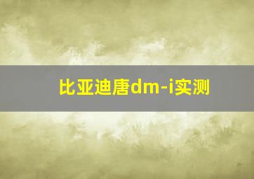 比亚迪唐dm-i实测