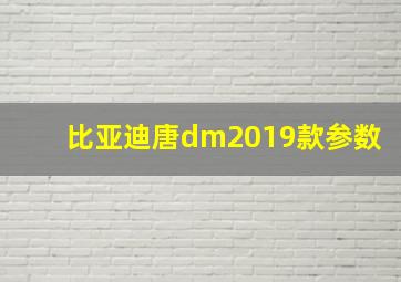 比亚迪唐dm2019款参数