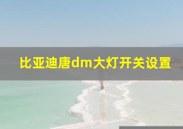 比亚迪唐dm大灯开关设置