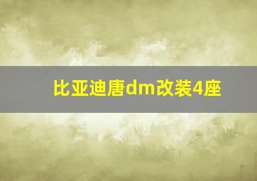 比亚迪唐dm改装4座