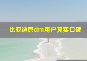 比亚迪唐dm用户真实口碑