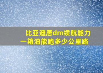 比亚迪唐dm续航能力一箱油能跑多少公里路