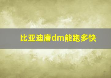 比亚迪唐dm能跑多快