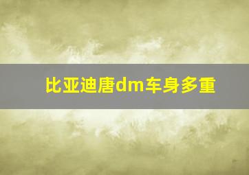 比亚迪唐dm车身多重