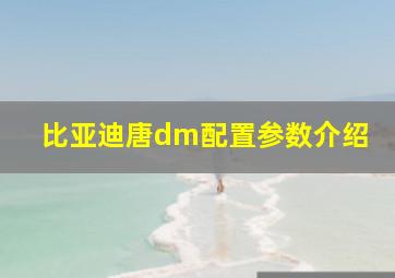 比亚迪唐dm配置参数介绍