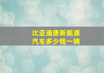 比亚迪唐新能源汽车多少钱一辆