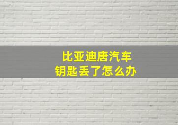 比亚迪唐汽车钥匙丢了怎么办