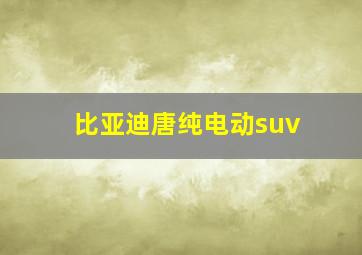 比亚迪唐纯电动suv