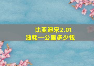 比亚迪宋2.0t油耗一公里多少钱