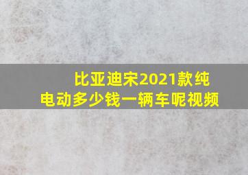 比亚迪宋2021款纯电动多少钱一辆车呢视频