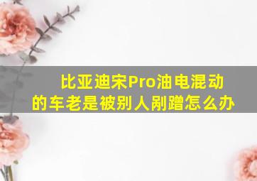 比亚迪宋Pro油电混动的车老是被别人剐蹭怎么办