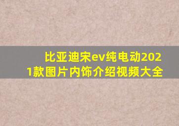 比亚迪宋ev纯电动2021款图片内饰介绍视频大全