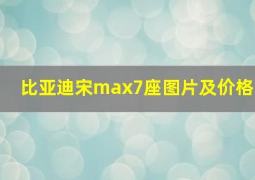 比亚迪宋max7座图片及价格