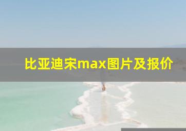 比亚迪宋max图片及报价