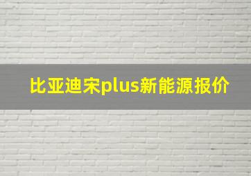 比亚迪宋plus新能源报价