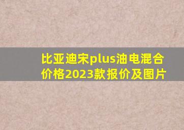 比亚迪宋plus油电混合价格2023款报价及图片