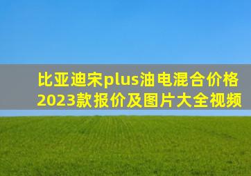 比亚迪宋plus油电混合价格2023款报价及图片大全视频