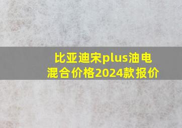 比亚迪宋plus油电混合价格2024款报价