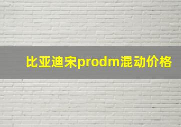 比亚迪宋prodm混动价格