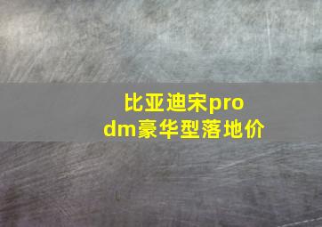 比亚迪宋prodm豪华型落地价