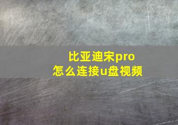 比亚迪宋pro怎么连接u盘视频