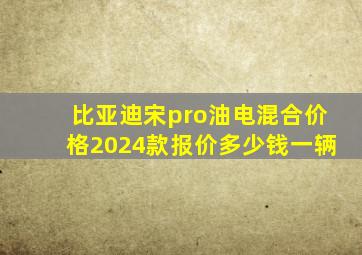 比亚迪宋pro油电混合价格2024款报价多少钱一辆