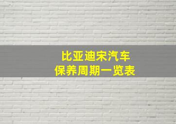 比亚迪宋汽车保养周期一览表