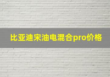 比亚迪宋油电混合pro价格