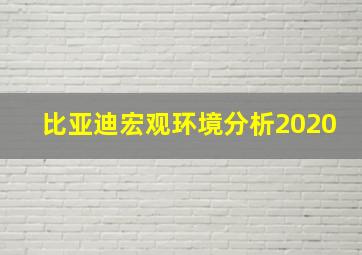 比亚迪宏观环境分析2020