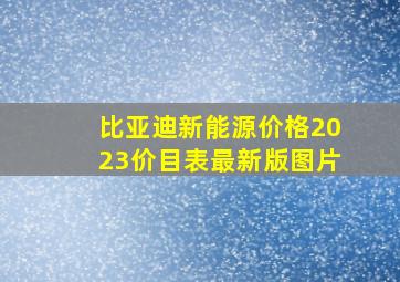 比亚迪新能源价格2023价目表最新版图片