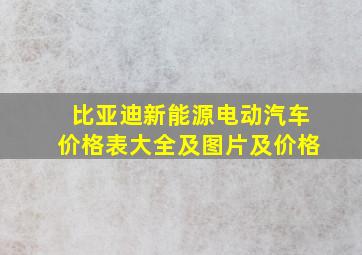 比亚迪新能源电动汽车价格表大全及图片及价格