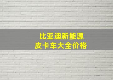 比亚迪新能源皮卡车大全价格