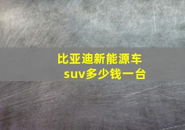 比亚迪新能源车suv多少钱一台