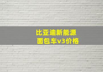 比亚迪新能源面包车v3价格