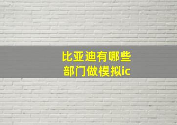 比亚迪有哪些部门做模拟ic