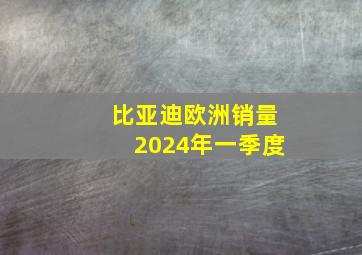 比亚迪欧洲销量2024年一季度