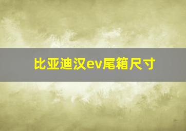 比亚迪汉ev尾箱尺寸