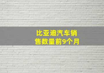 比亚迪汽车销售数量前9个月