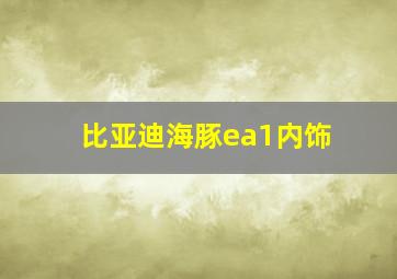 比亚迪海豚ea1内饰